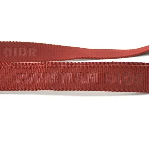Auth Christian Dior Crossbody Shoulder Bag Red Leather/Silvertone - Picture 9 of 13